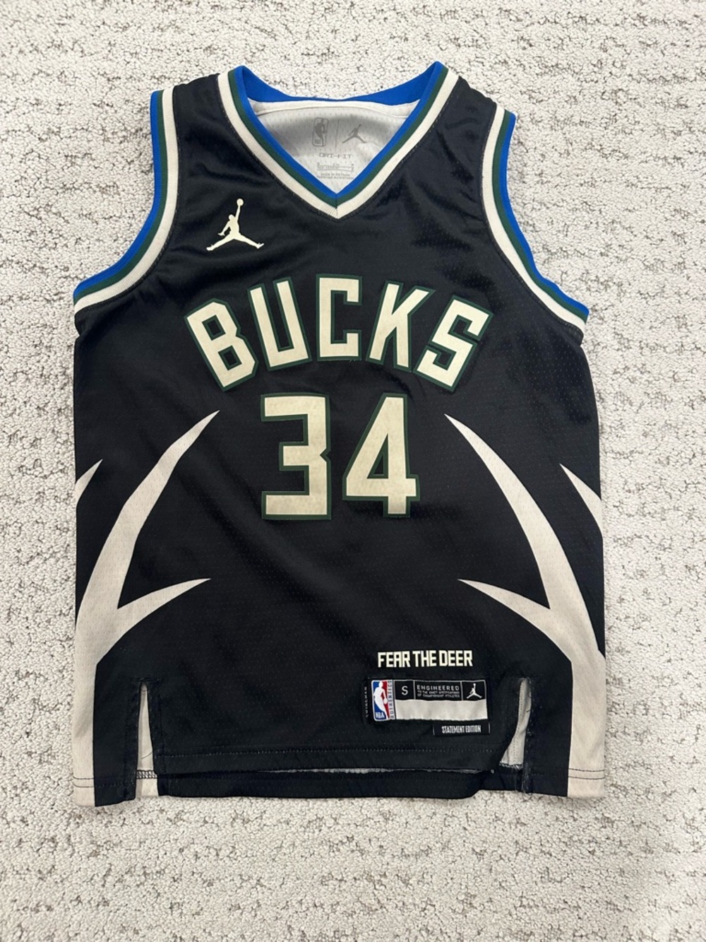 NBA Black 'Fear The Deer' Statement Jersey - Bucks Giannis 34